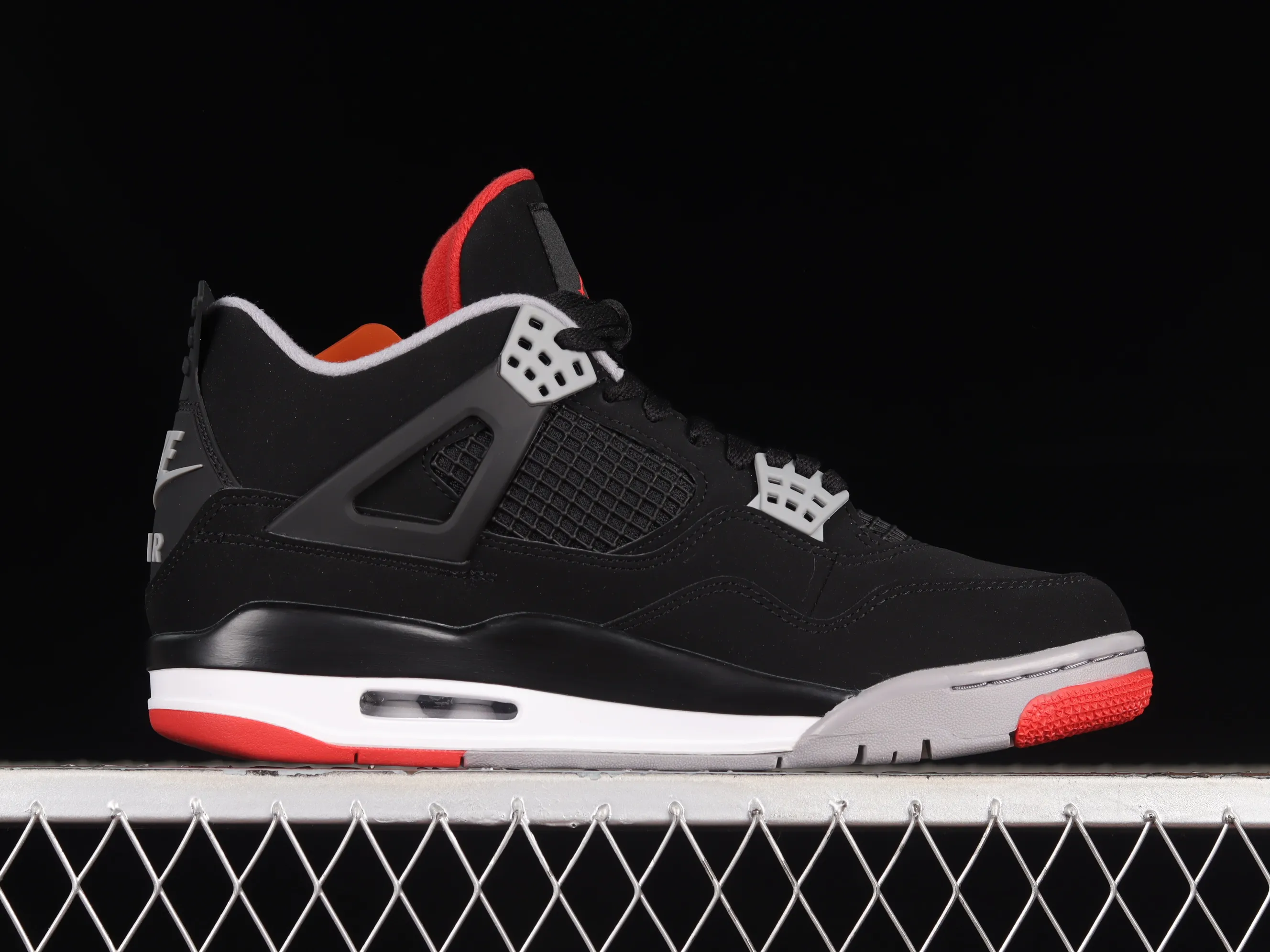 All categories Air Jordan Jordan series basketball shoes Air Jordan 4 LJR version Air Jordan 4 Retro "Bred" AJ4 Jordan 4 first year re-engraved new black and red 308497-060